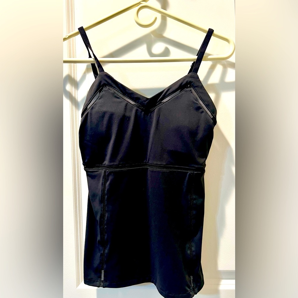 Women’s, Fabletics, sexy fitted black workout tank. Worn one time.